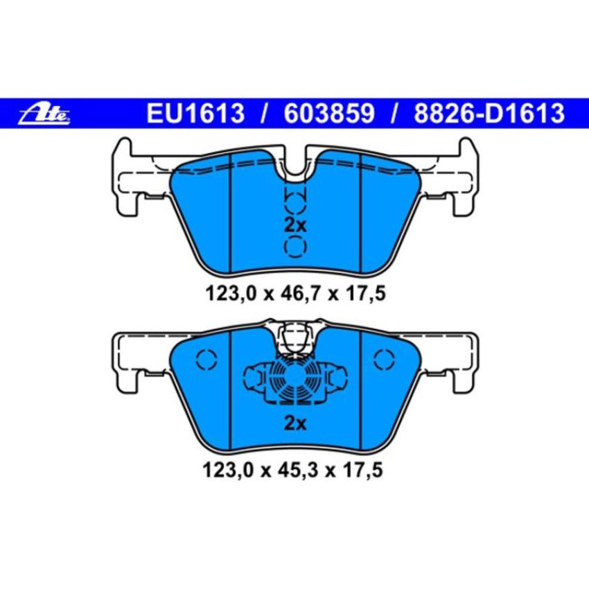 ATE 603859 ATE Original Semi-Metallic Rear Disc Brake Pad Set 603859 for BMW