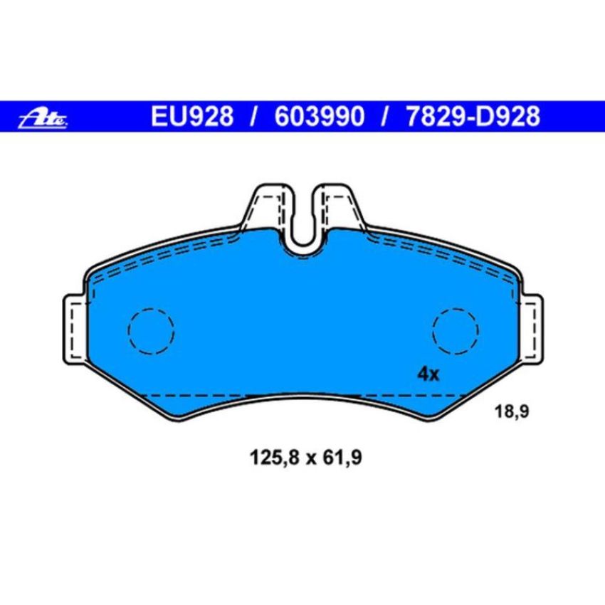 ATE 603990 ATE Semi-Metallic Rear Disc Brake Pad Set 603990 for Sprinter