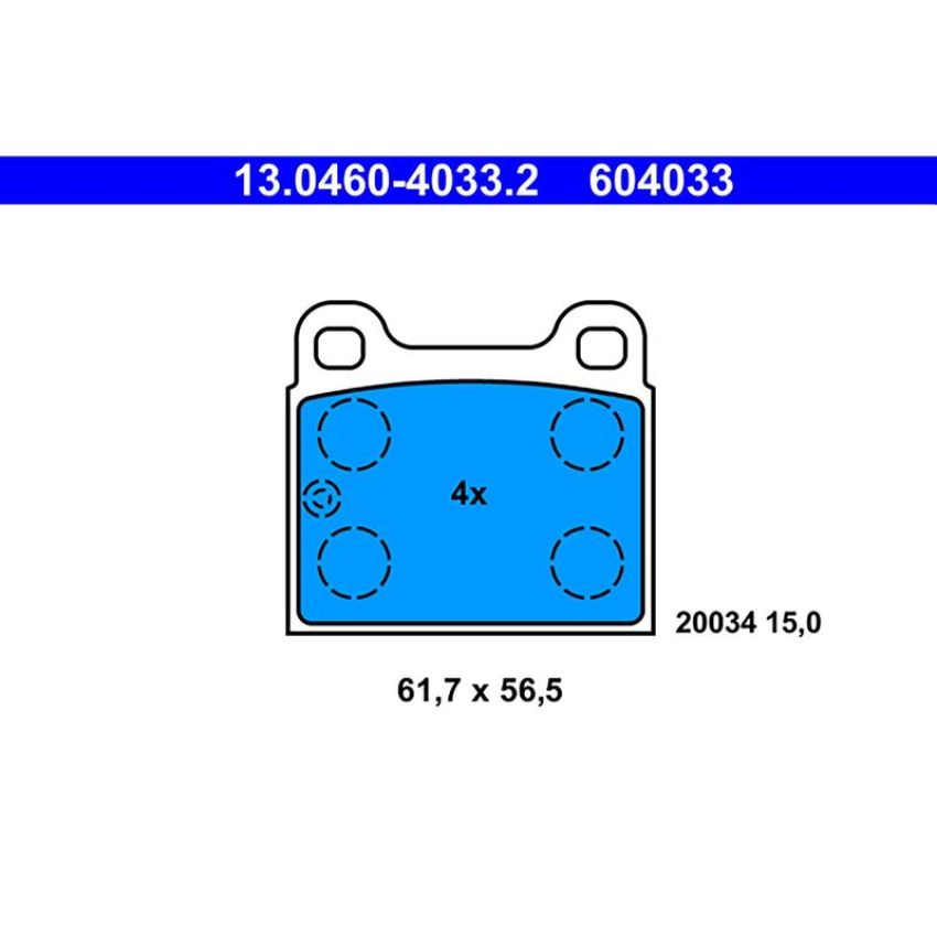 ATE 604033 ATE Original Semi-Metallic Front Disc Brake Pad Set 604033 for Porsche