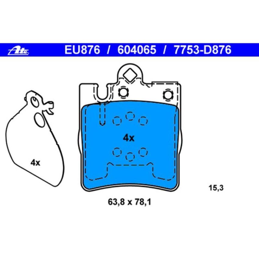 ATE 604065 ATE Original Semi-Metallic Rear Disc Brake Pad Set 604065 for Mercedes-Benz