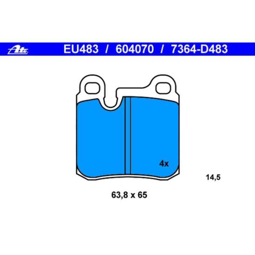 ATE 604070 ATE Original Semi-Metallic Rear Disc Brake Pad Set 604070 for Porsche