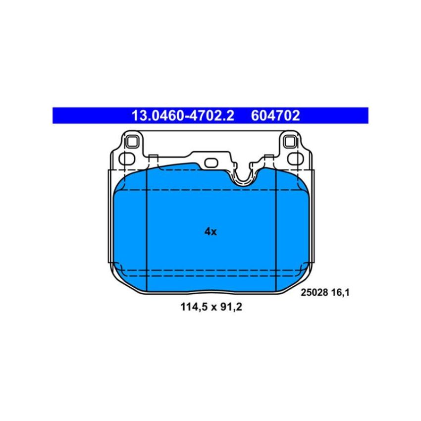 ATE 604702 ATE Original Semi-Metallic Front Disc Brake Pad Set 604702 for BMW, Mini