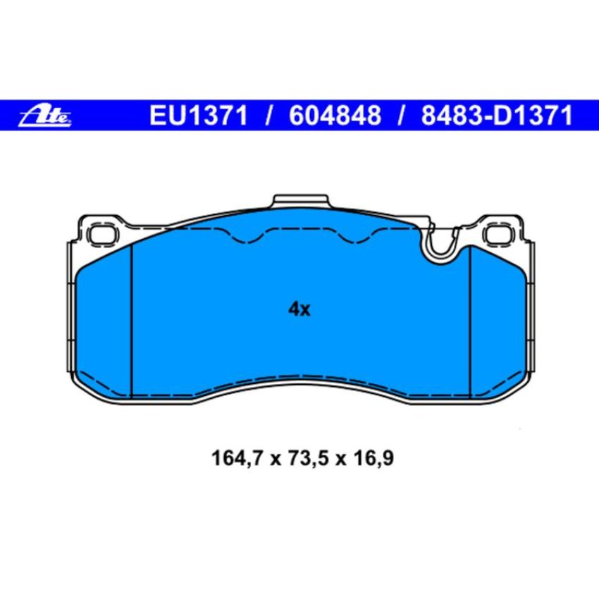 ATE 604848 ATE Original Semi-Metallic Front Disc Brake Pad Set 604848 for BMW, Mini