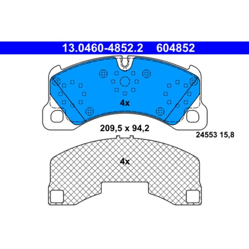 ATE 604852 ATE Semi-Metallic Front Disc Brake Pad Set 604852 for Porsche, Volkswagen
