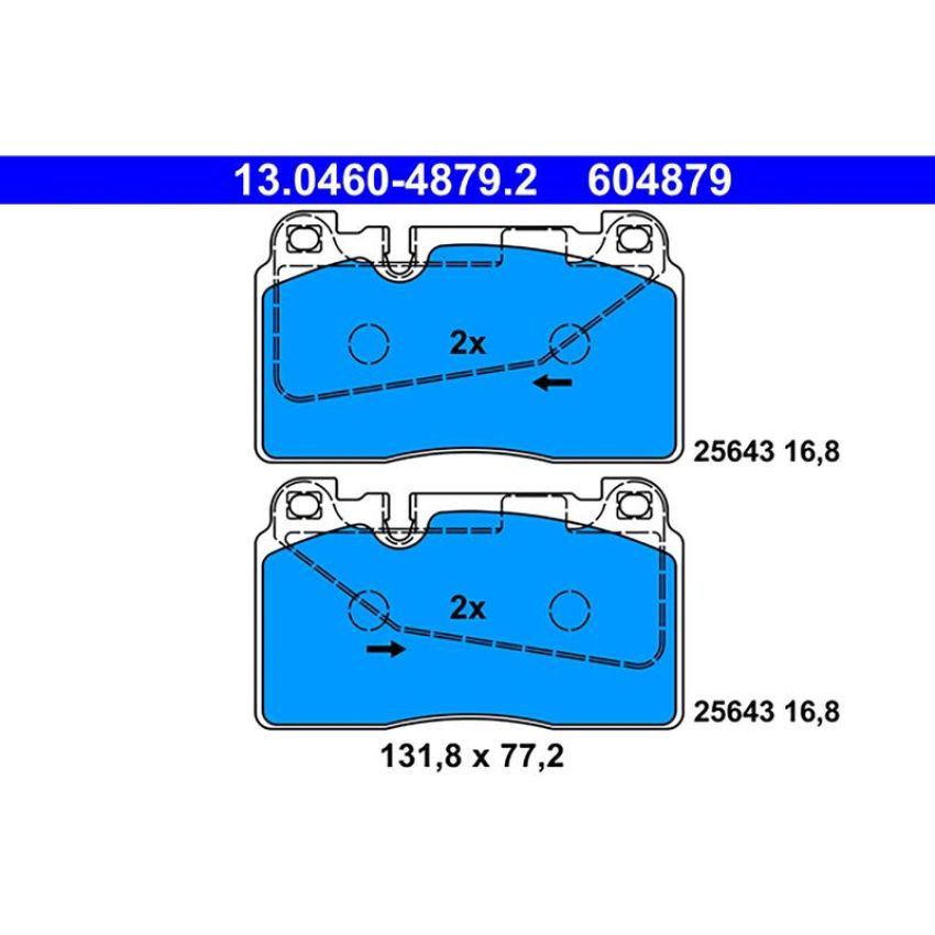 ATE 604879 ATE Original Semi-Metallic Front Disc Brake Pad Set 604879 for Audi, Porsche