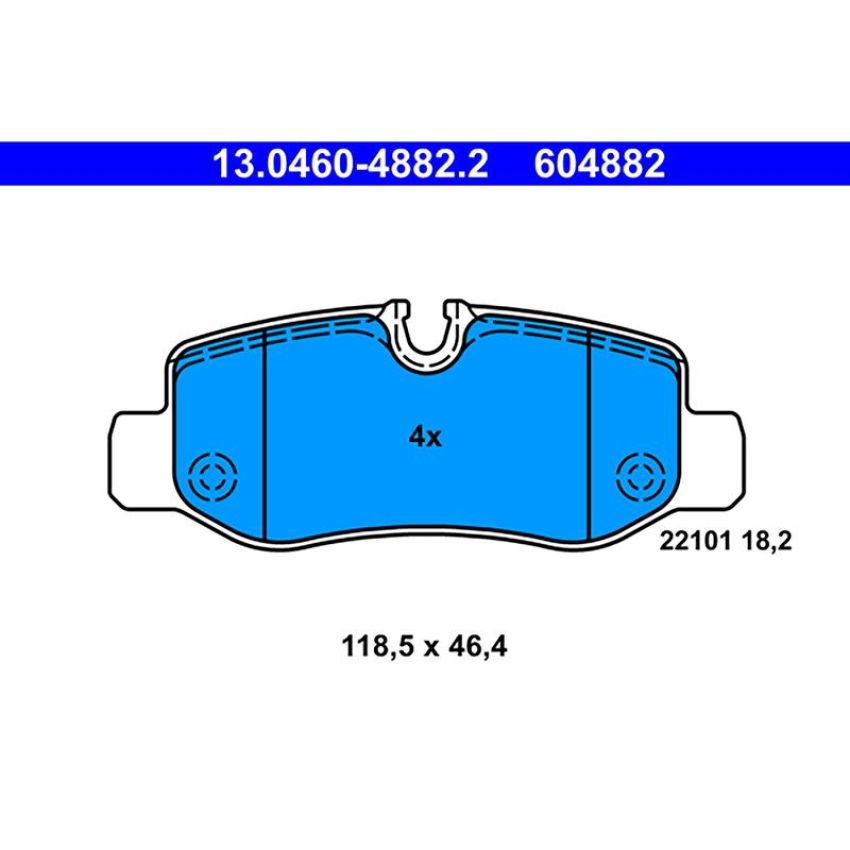 ATE 604882 ATE Original Semi-Metallic Rear Disc Brake Pad Set 604882 for Mercedes-Benz