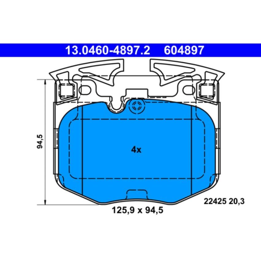 ATE 604897 ATE Original Semi-Metallic Front Disc Brake Pad Set 604897 for BMW, Toyota