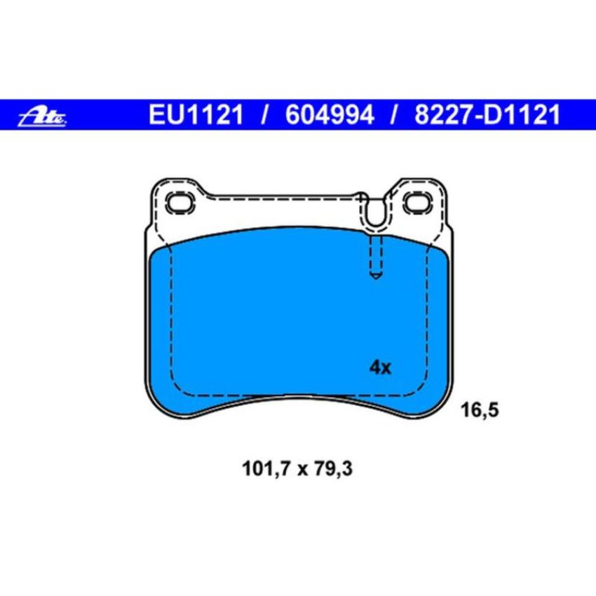 ATE 604994 ATE Original Semi-Metallic Front Disc Brake Pad Set 604994 for Mercedes-Benz