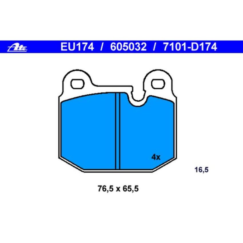 ATE 605032 ATE Original Semi-Metallic Front Disc Brake Pad Set 605032 for BMW