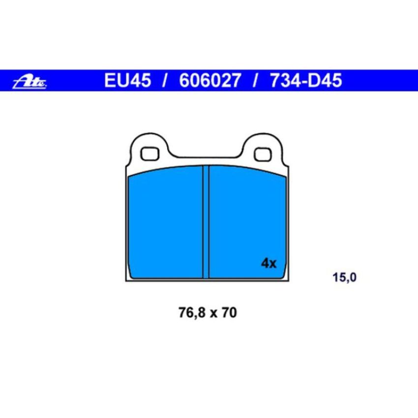 ATE 606027 ATE Semi-Metallic Front Disc Brake Pad Set 606027 for Alfa Romeo, MB, VW