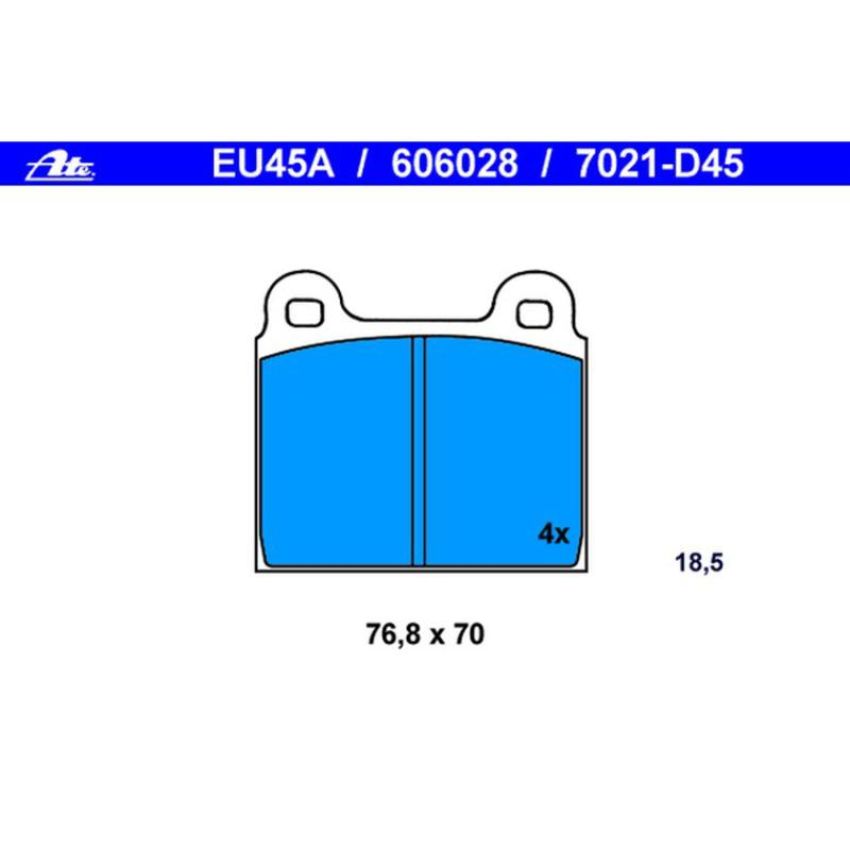ATE 606028 ATE Original Semi-Metallic Front Disc Brake Pad Set 606028 for Volkswagen
