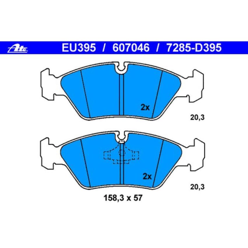 ATE 607046 ATE Original Semi-Metallic Front Disc Brake Pad Set 607046 for BMW
