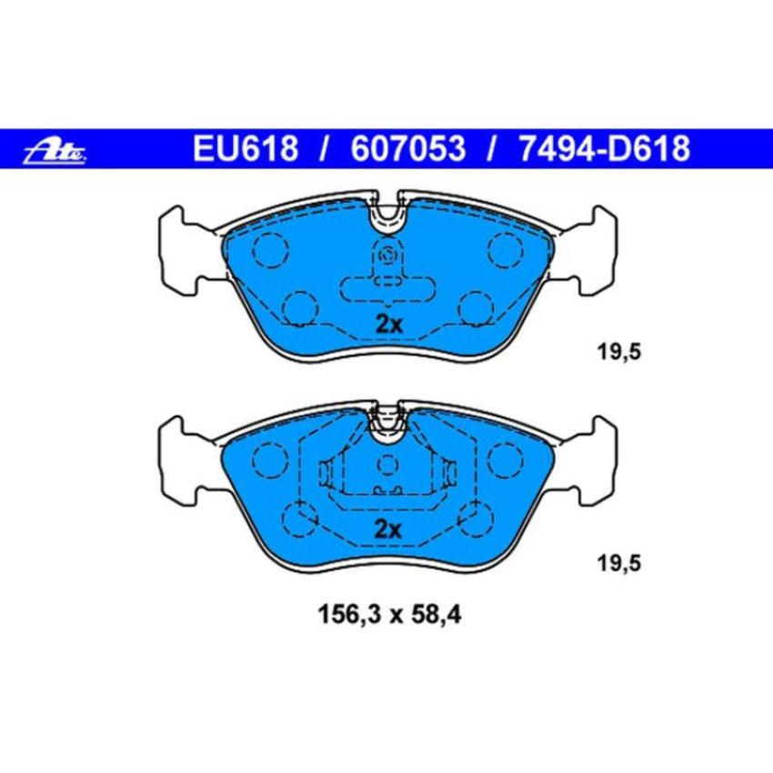 ATE 607053 ATE Original Semi-Metallic Front Disc Brake Pad Set 607053 for Volvo