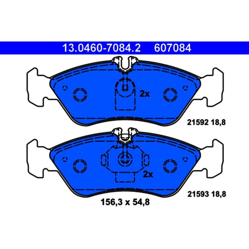 ATE 607084 ATE Semi-Metallic Rear Disc Brake Pad Set 607084 for Dodge, Freightliner