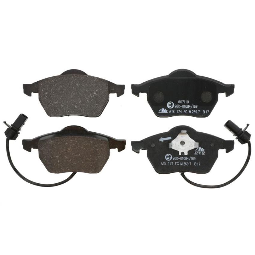 ATE 607110 ATE Original Semi-Metallic Front Disc Brake Pad Set 607110 for Audi, Volkswagen