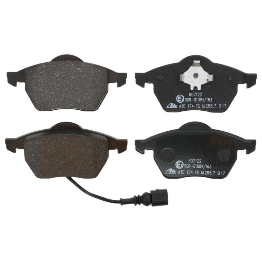 ATE 607122 ATE Original Semi-Metallic Front Disc Brake Pad Set 607122 for Audi, Volkswagen