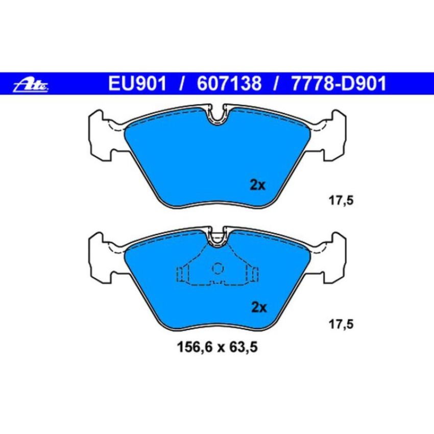 ATE 607138 ATE Original Semi-Metallic Front Disc Brake Pad Set 607138 for Jaguar