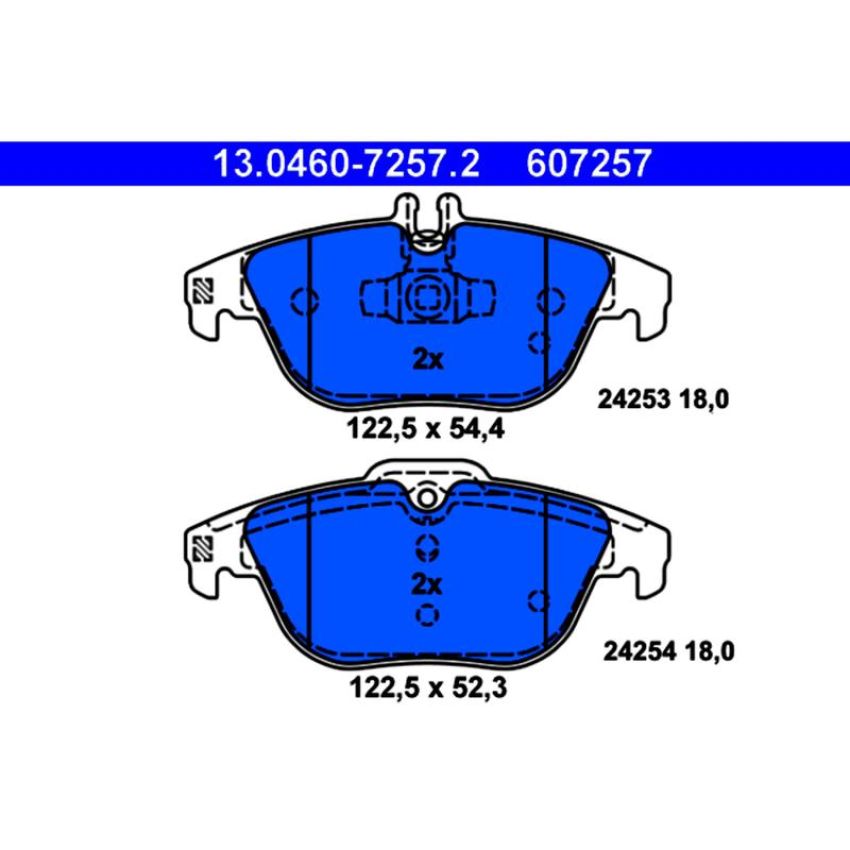 ATE 607257 ATE Original Semi-Metallic Rear Disc Brake Pad Set 607257 for Mercedes-Benz