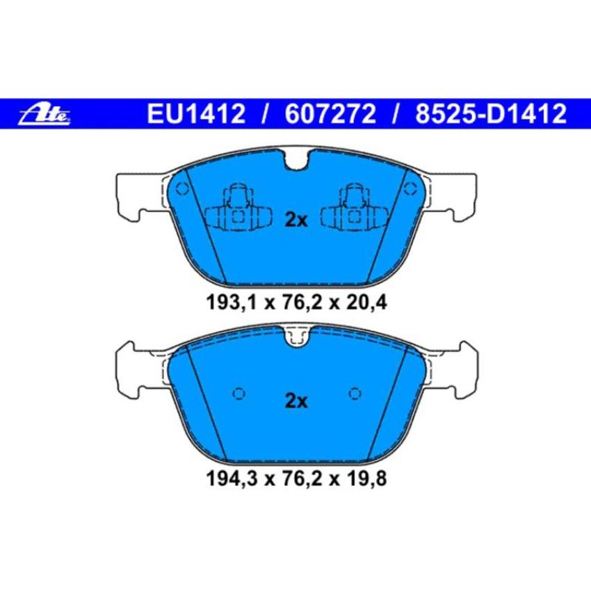 ATE 607272 ATE Original Semi-Metallic Front Disc Brake Pad Set 607272 for Volvo