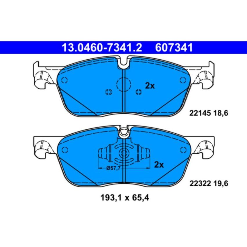 ATE 607341 ATE Semi-Metallic Front Disc Brake Pad Set 607341 for Jaguar, Land Rover