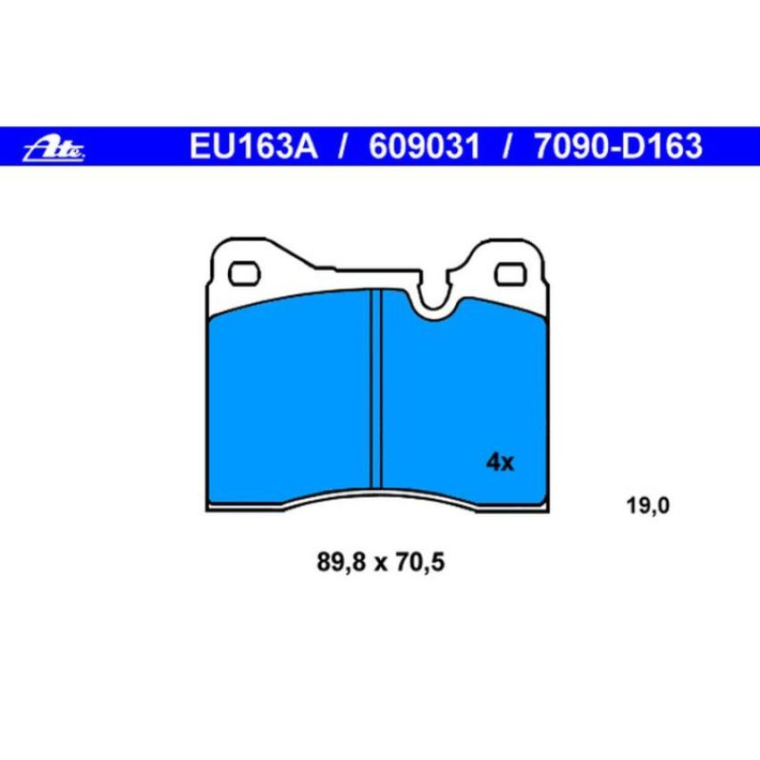 ATE 609031 ATE Original Semi-Metallic Front Disc Brake Pad Set 609031 for BMW