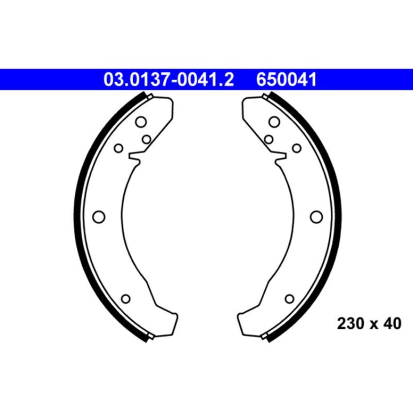 ATE 650041 ATE Drum Brake Shoe Set 650041 for Porsche