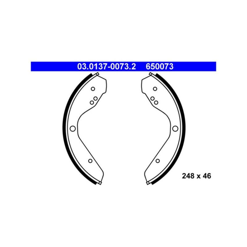 ATE 650073 ATE Drum Brake Shoe Set 650073 for Volkswagen