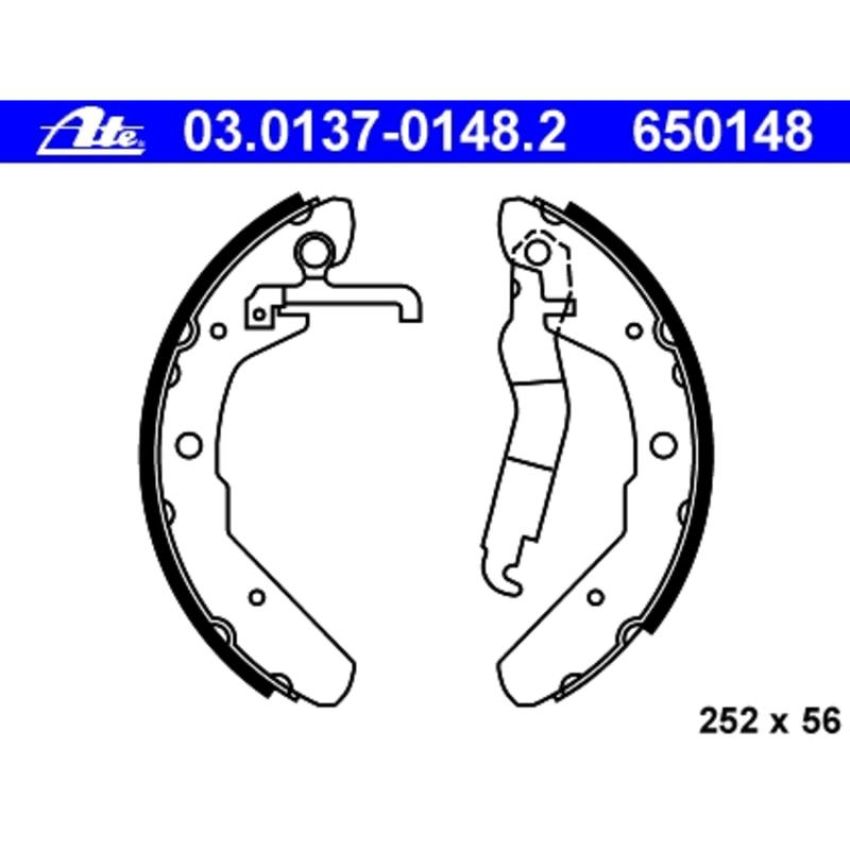 ATE 650148 ATE Drum Brake Shoe Set 650148 for Volkswagen