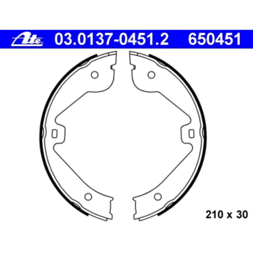 ATE 650451 ATE Parking Brake Shoe Set 650451 for Land Rover, Mercedes-Benz, Porsche, VW