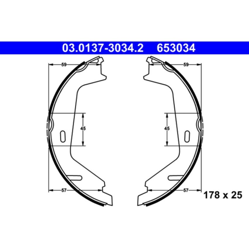 ATE 653034 ATE Parking Brake Shoe Set 653034 for Volvo