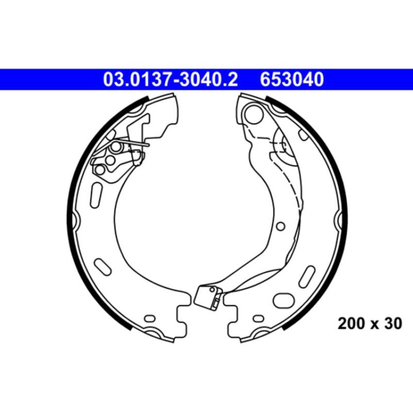 ATE 653040 ATE Parking Brake Shoe Set 653040 for Land Rover