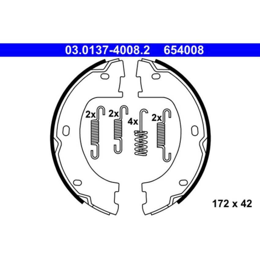 ATE 654008 ATE Parking Brake Shoe Set 654008 for Mercedes-Benz