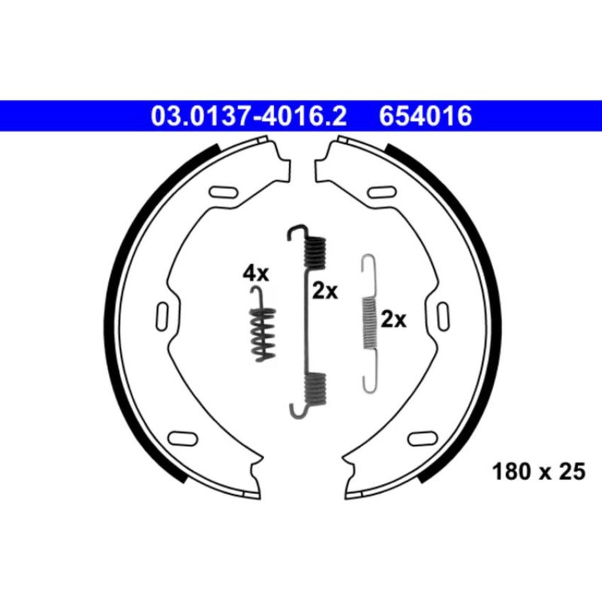 ATE 654016 ATE Parking Brake Shoe Set 654016 for Mercedes-Benz