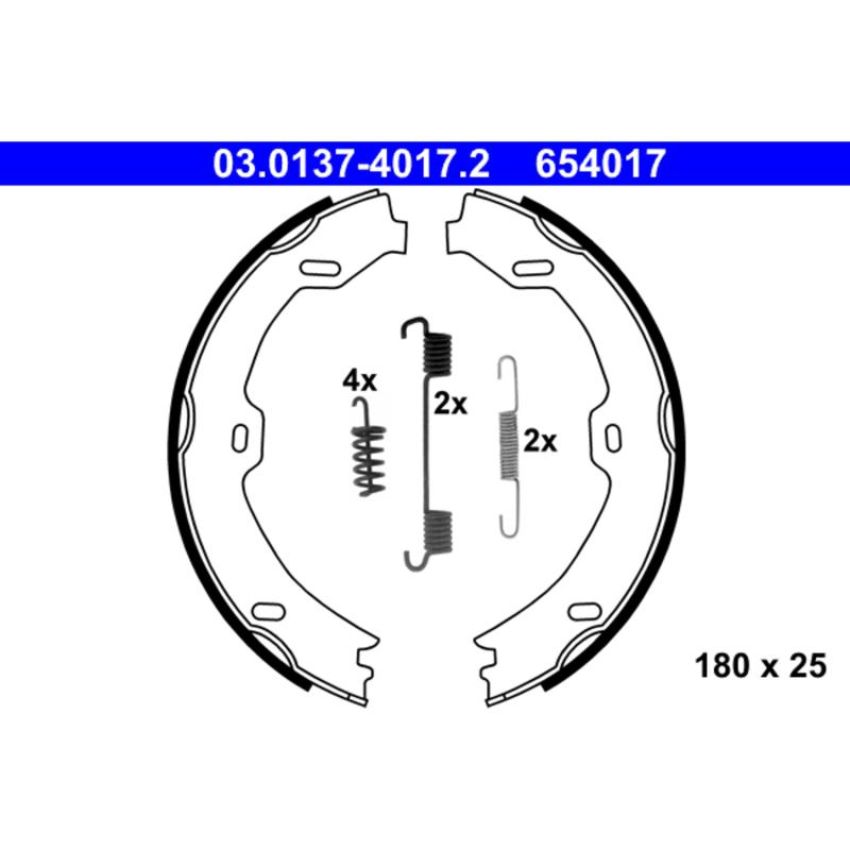 ATE 654017 ATE Parking Brake Shoe Set 654017 for Mercedes-Benz