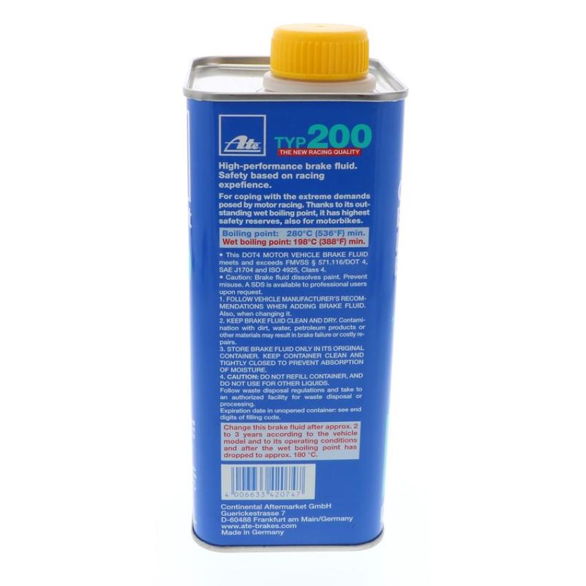 ATE 706202 ATE TYP 200 DOT 4 Brake Fluid 706202 for High Performance Applications