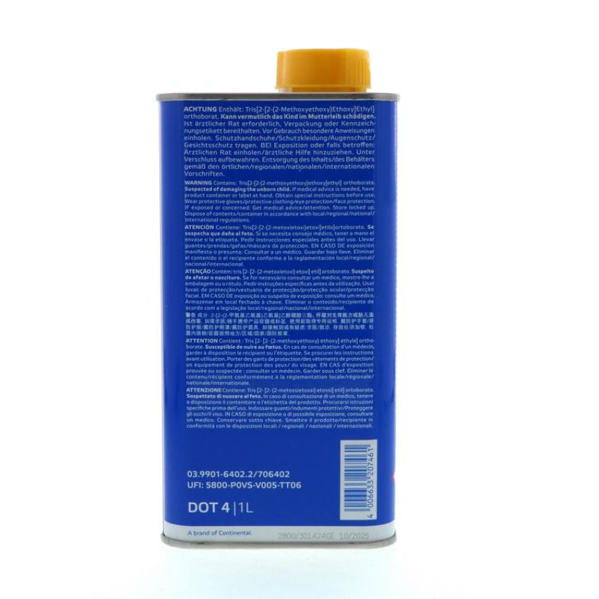ATE 706402 ATE SL.6 DOT 4 ISO-Class 6 Brake Fluid 706402 for Electronic Braking Systems