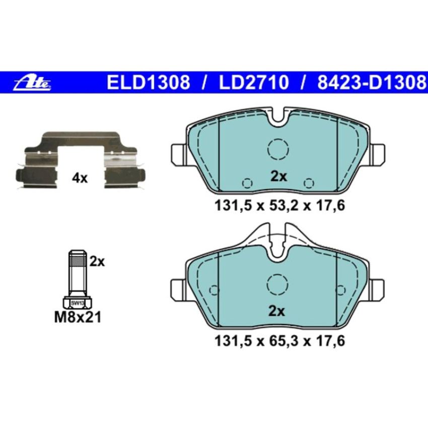 ATE LD2710 ATE Ceramic Front Disc Brake Pad Set LD2710 for Mini