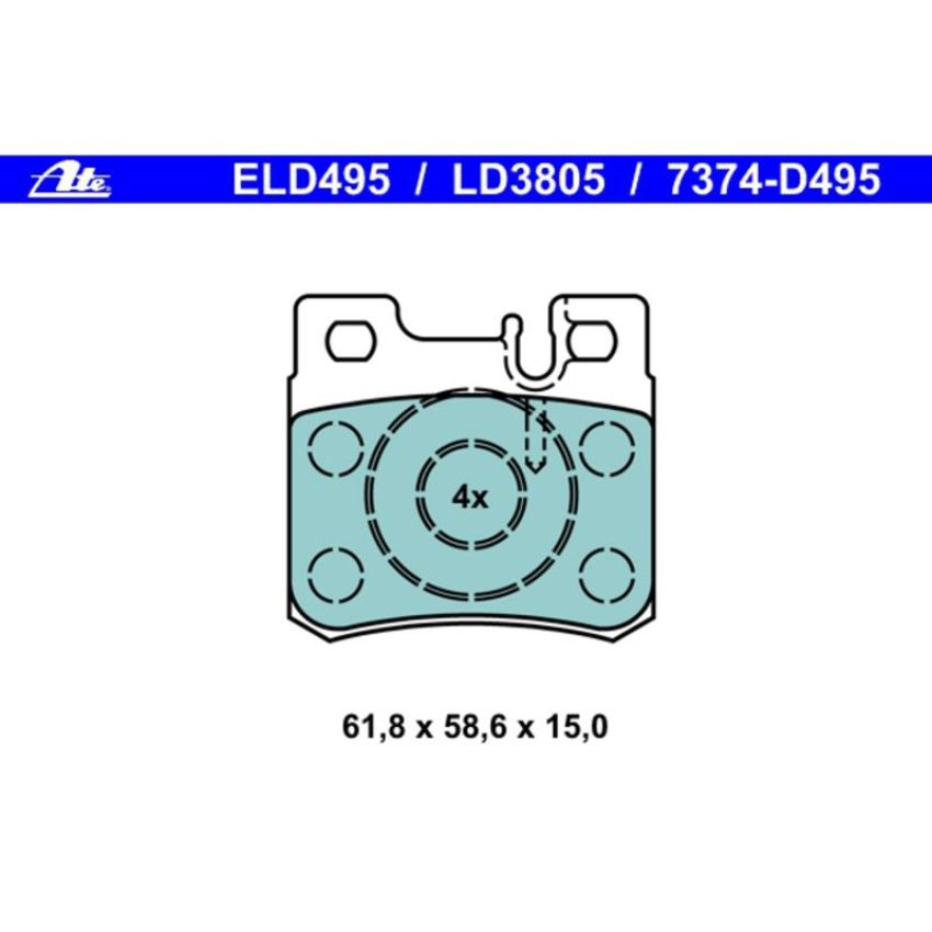ATE LD3805 ATE Ceramic Rear Disc Brake Pad Set LD3805 for Mercedes-Benz