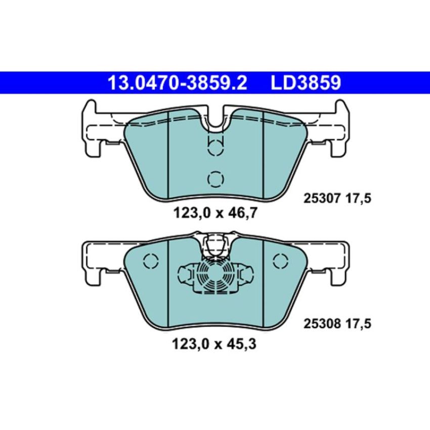 ATE LD3859 ATE Ceramic Front Disc Brake Pad Set LD3859 for BMW
