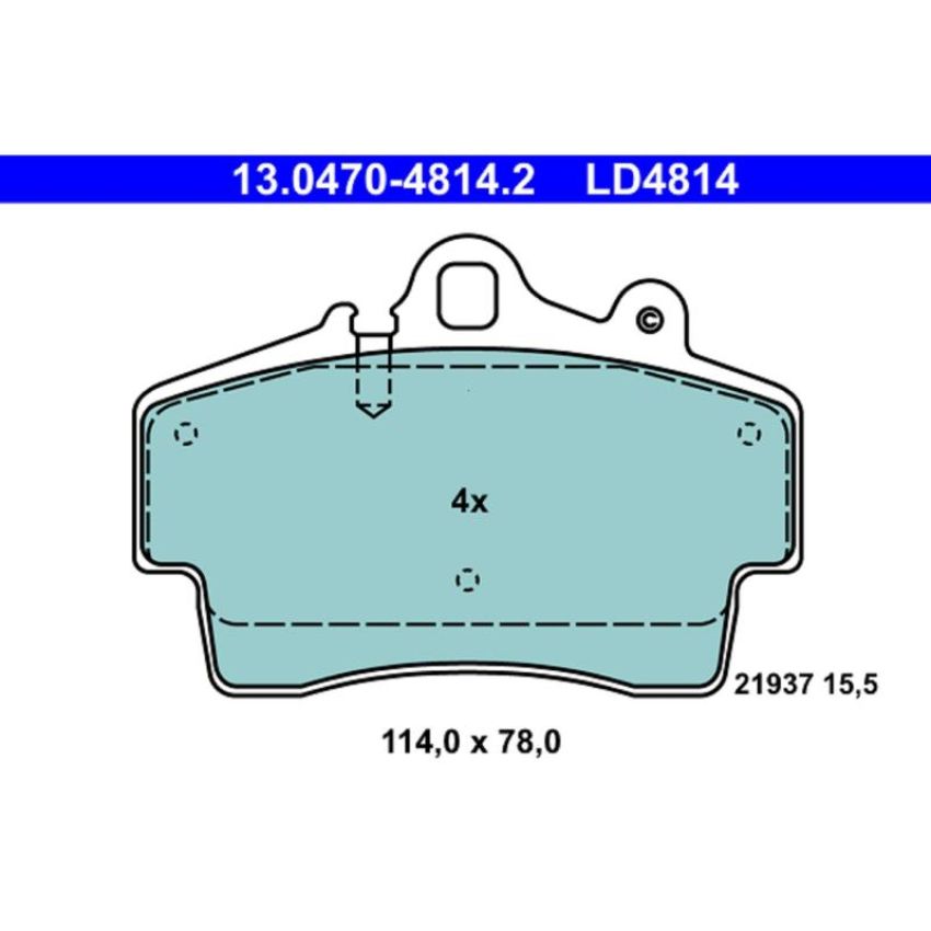 ATE LD4814 ATE Ceramic Front Disc Brake Pad Set LD4814 for Porsche