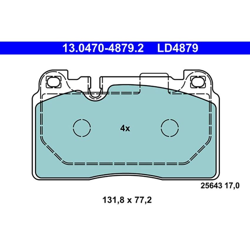 ATE LD4879 ATE Ceramic Front Disc Brake Pad Set LD4879 for Audi, Porsche