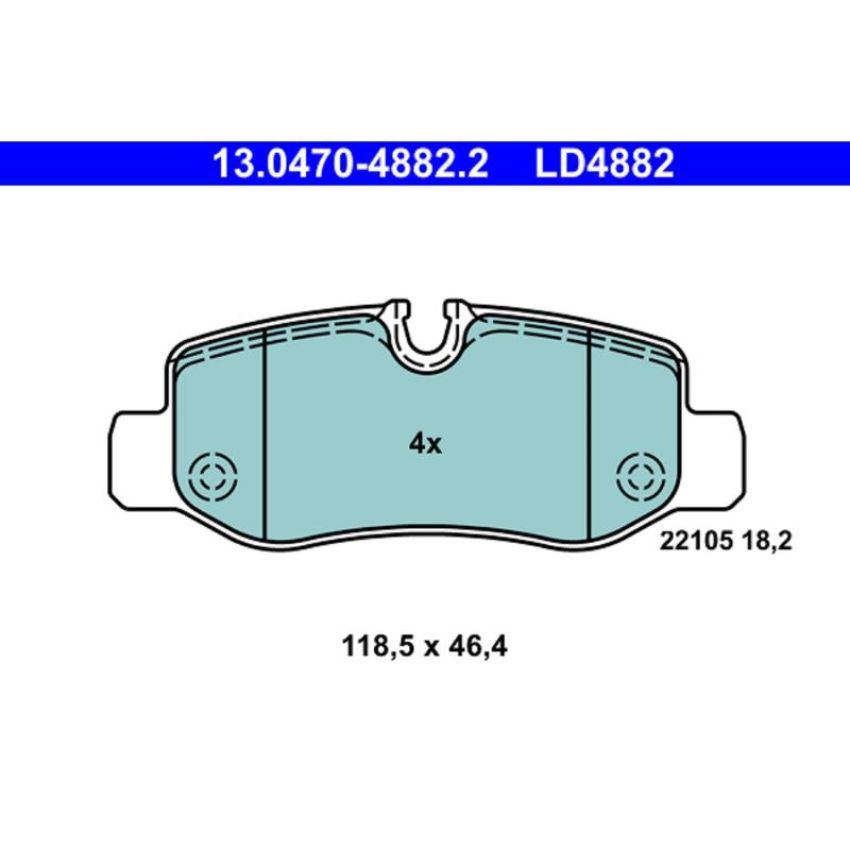ATE LD4882 ATE Ceramic Rear Disc Brake Pad Set LD4882 for Mercedes-Benz