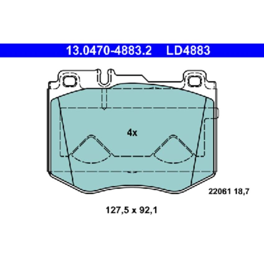ATE LD4883 ATE Ceramic Front Disc Brake Pad Set LD4883 for Mercedes-Benz