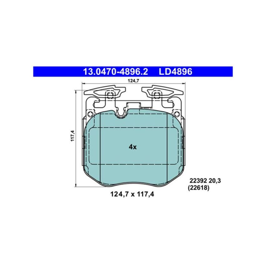 ATE LD4896 ATE Ceramic Front Disc Brake Pad Set LD4896 for BMW