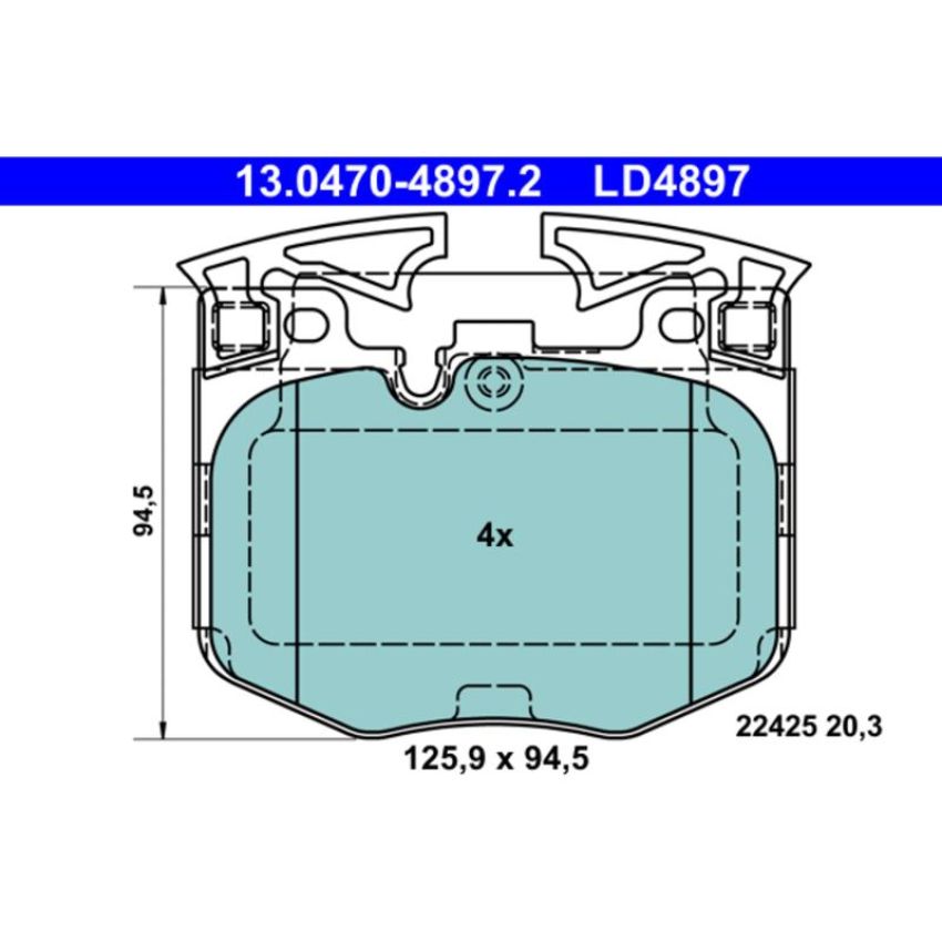 ATE LD4897 ATE Ceramic Front Disc Brake Pad Set LD4897 for BMW, Toyota