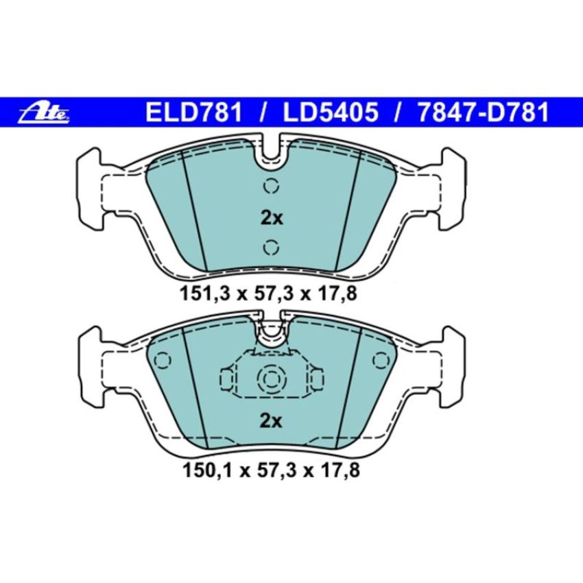 ATE LD5405 ATE Ceramic Front Disc Brake Pad Set LD5405 for BMW