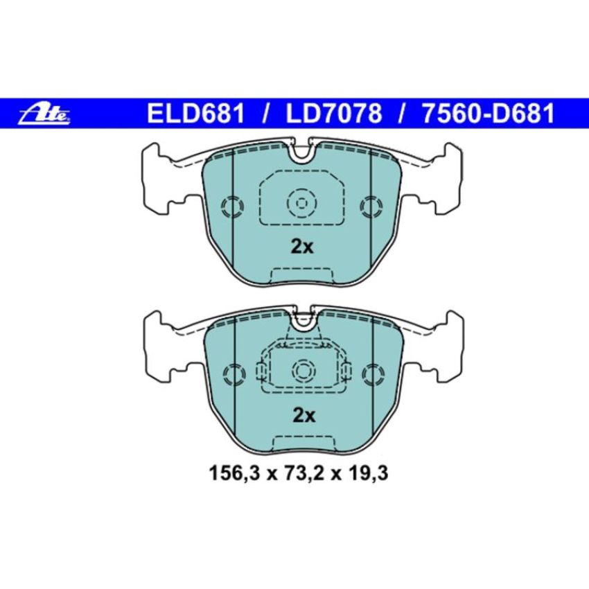 ATE LD7078 ATE Ceramic Front Disc Brake Pad Set LD7078 for BMW
