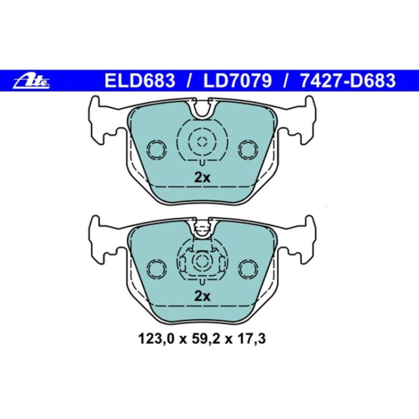 ATE LD7079 ATE Ceramic Rear Disc Brake Pad Set LD7079 for BMW, Land Rover