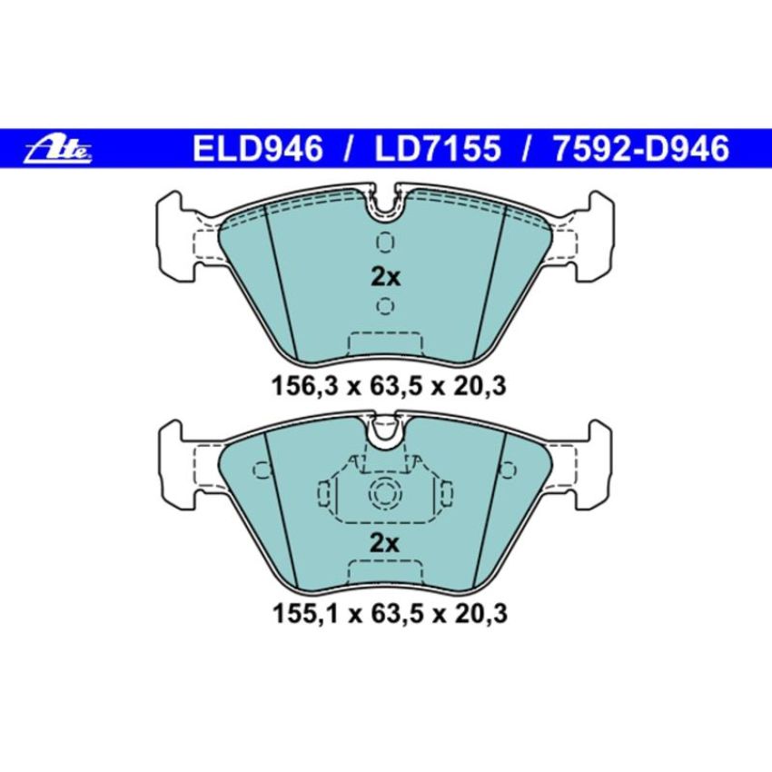 ATE LD7155 ATE Ceramic Front Disc Brake Pad Set LD7155 for BMW