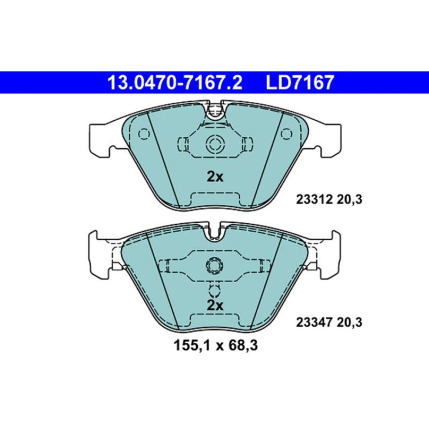 ATE LD7167 ATE Ceramic Front Disc Brake Pad Set LD7167 for BMW